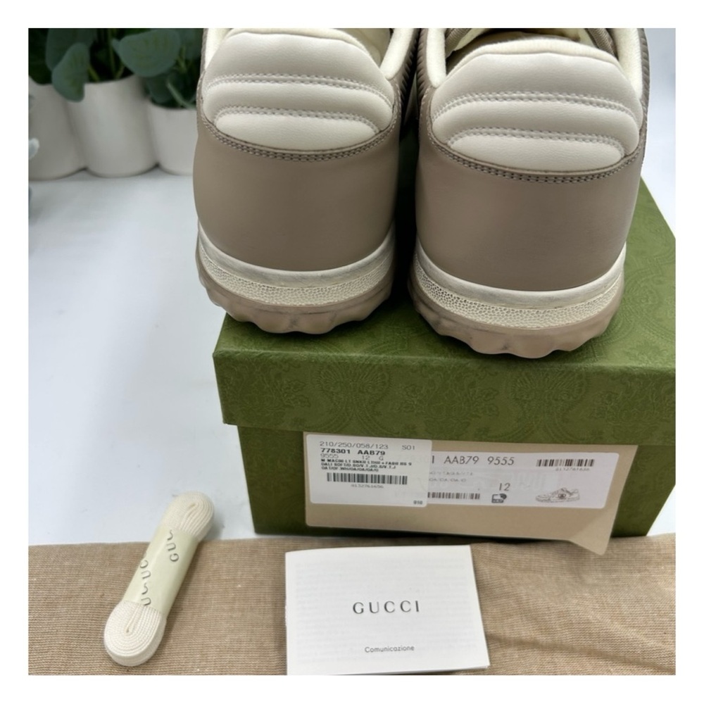 Gucci Mac 80 Dune beige low top sneakers size 12 made in Italy - Picture 5 of 8